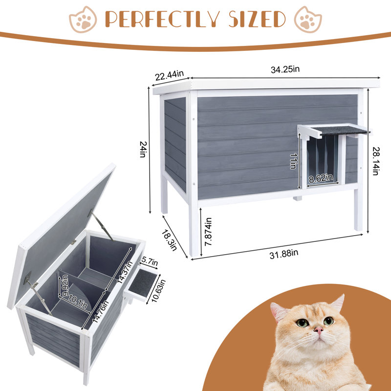 Insulated waterproof outdoor cat house best sale